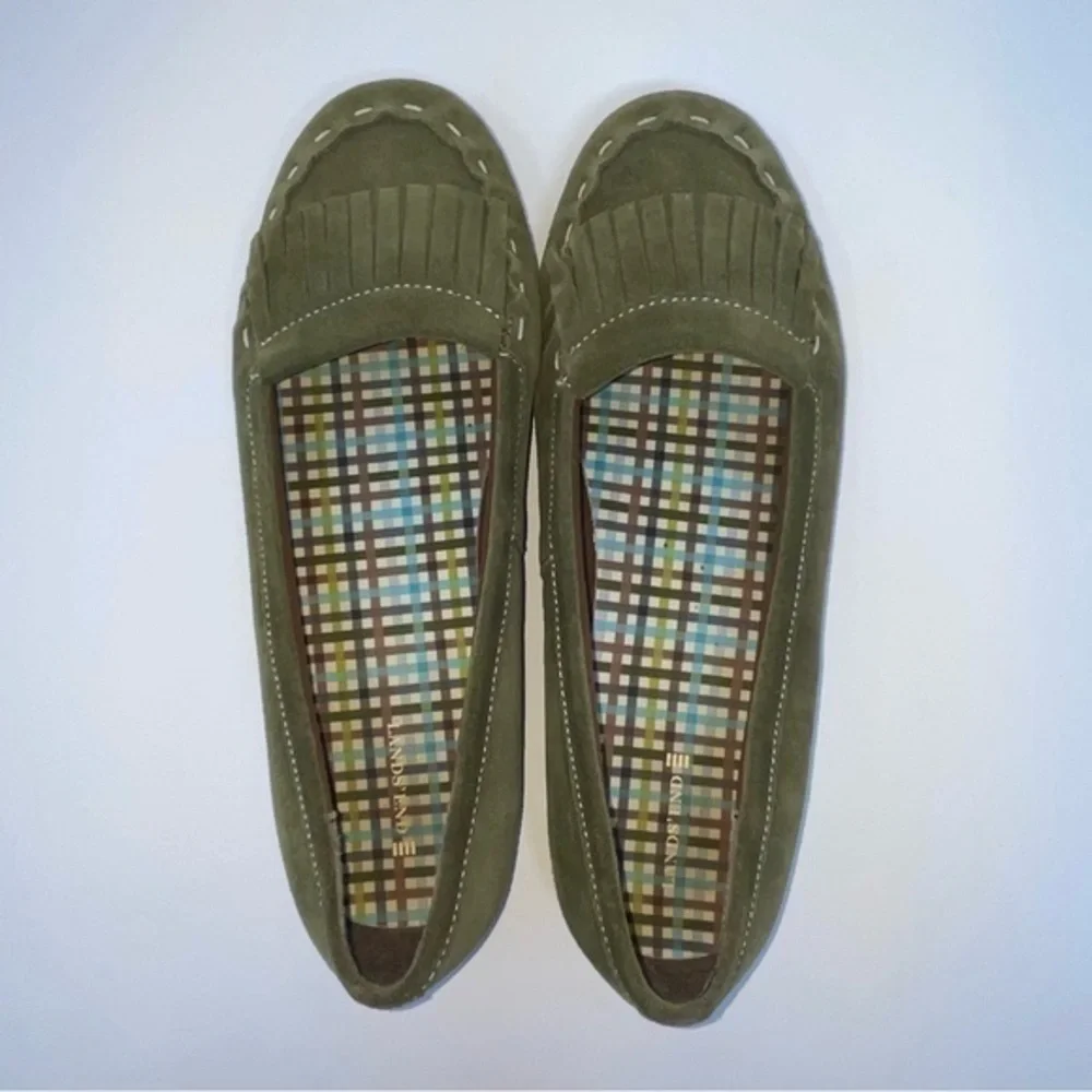 Lands End Green Slip-On Flats Size‎ 8